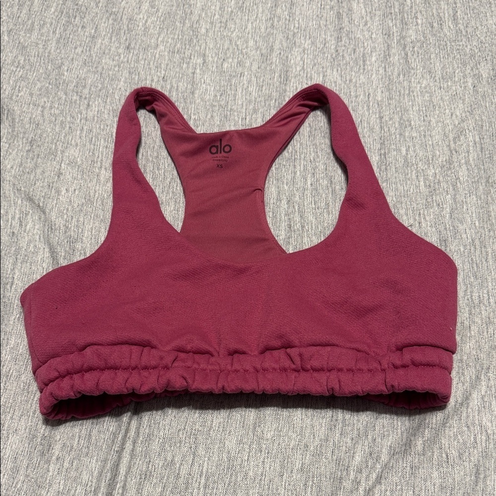 Alo Yoga Sports Bra XS Pink Racerback Seamless Bra